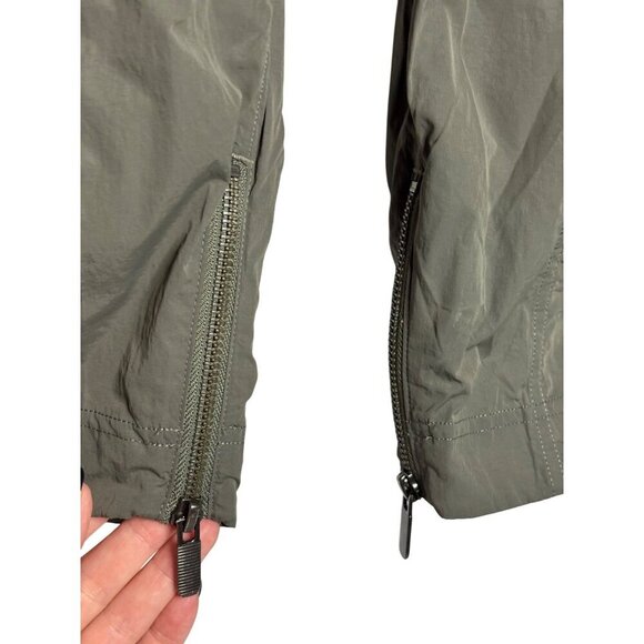 Lululemon Front Zip Mid-rise Ruched Crop Pants Army Green-sz 12 - Picture 9 of 14